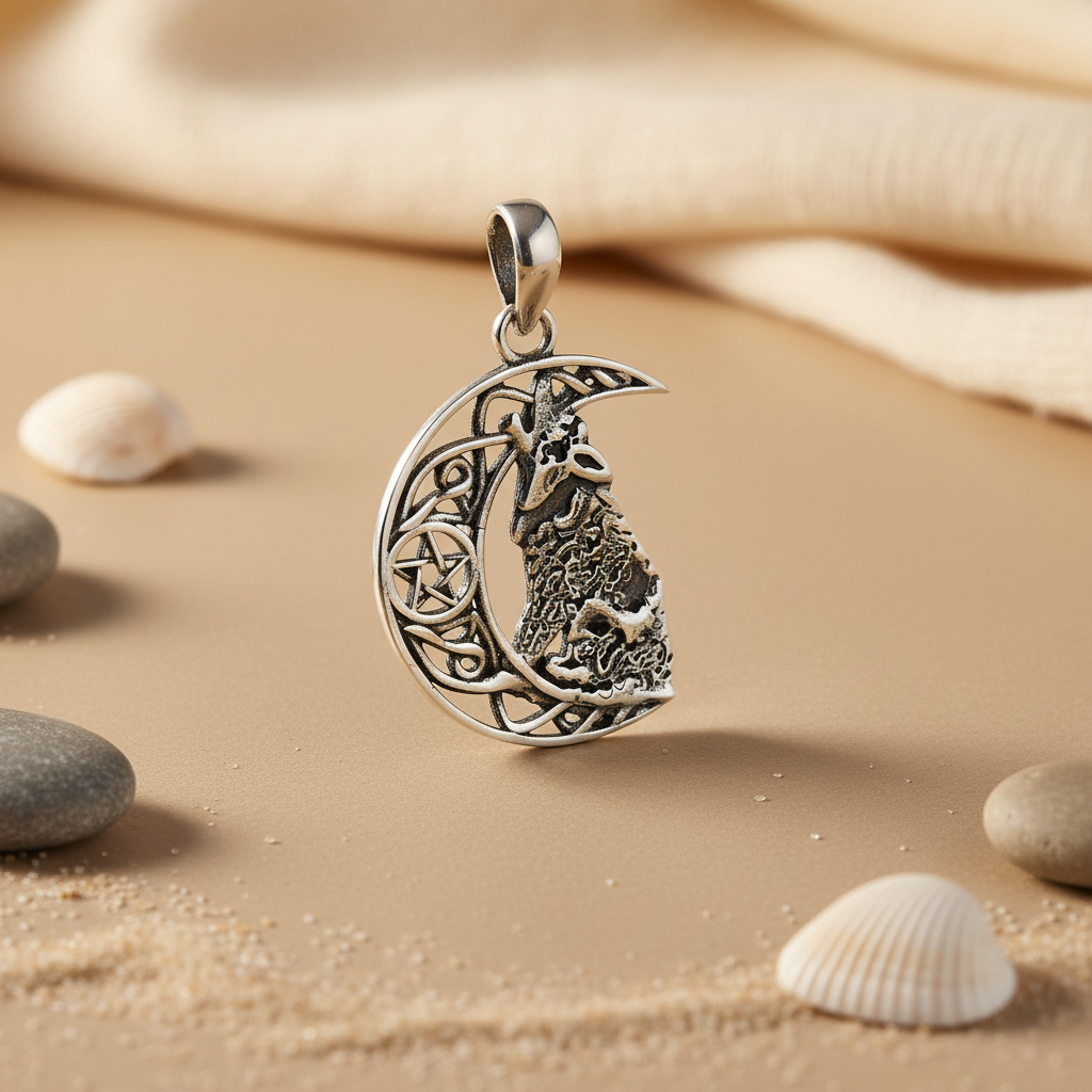 925 Silver Crescent Moon Pendant Necklace for Women | Gift