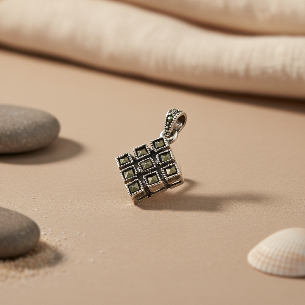 925 Silver Marcasite Pendant for Women | Daily Wear Gift