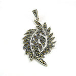 Load image into Gallery viewer, 925 Silver Marcasite Leaf Pendant | Women's Fashion Jewelry

