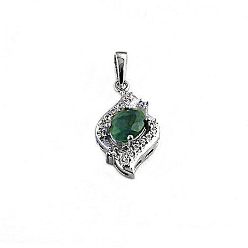 925 silver emerald pendant for women | gemstone jewelry