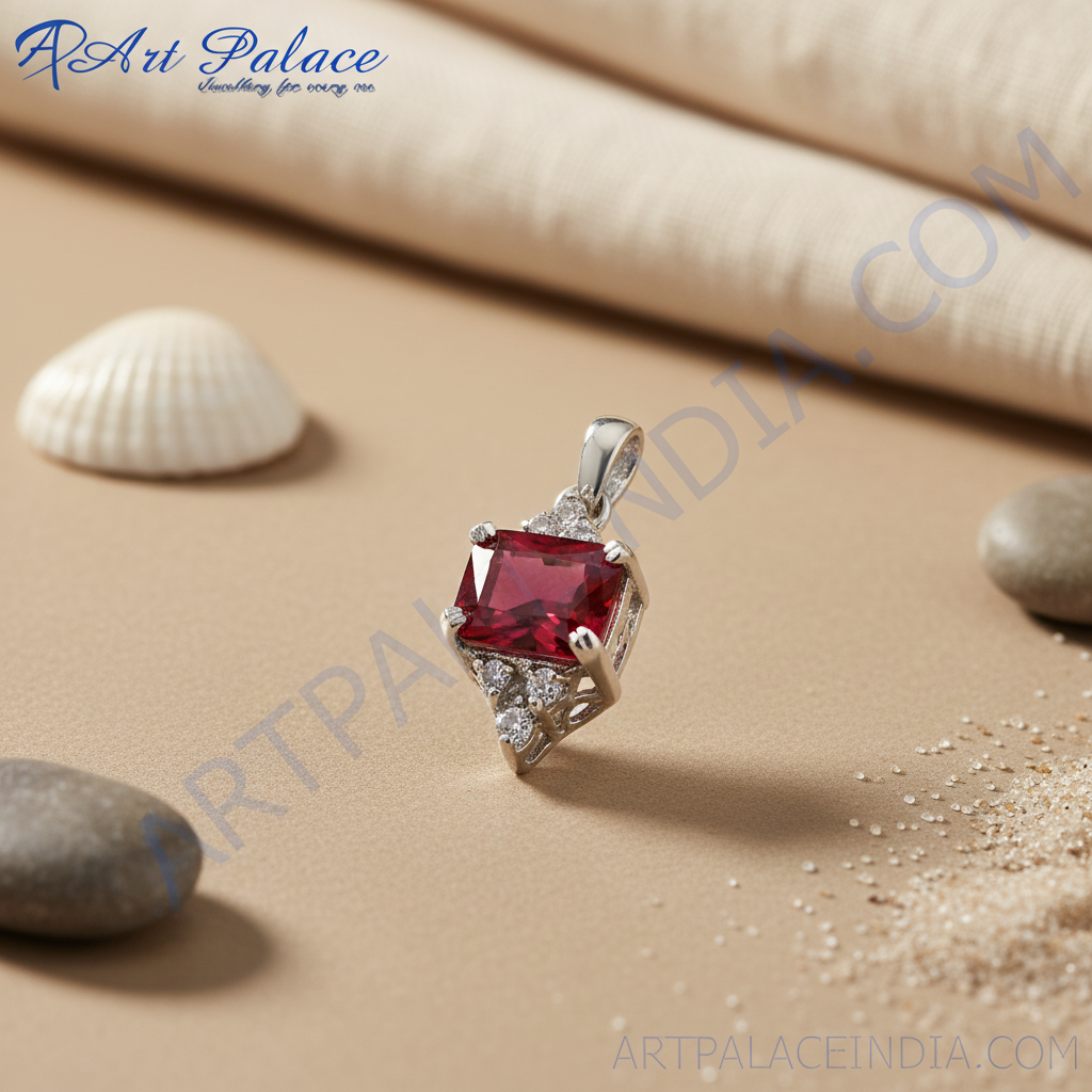 925 Silver Ruby Pendant for Women | Gemstone Jewelry Gift