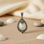 Load image into Gallery viewer, 925 Silver Marcasite &amp; Moonstone Pendant for Women | Gift Jewelry
