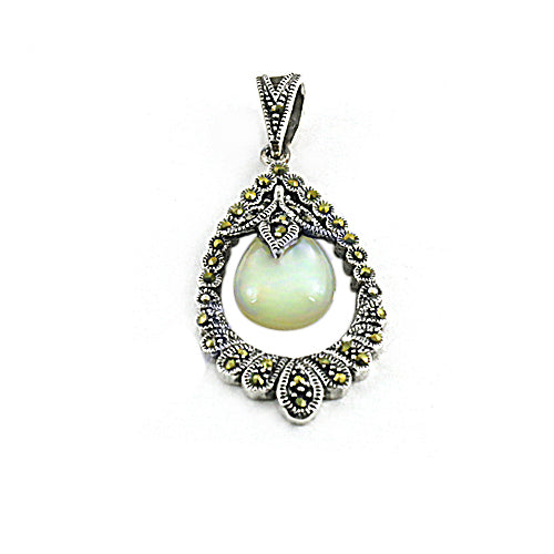 925 Silver Marcasite & Moonstone Pendant for Women | Gift Jewelry