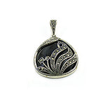 Load image into Gallery viewer, 925 Silver Onyx Pendant for Women | Marcasite Embellished Gift
