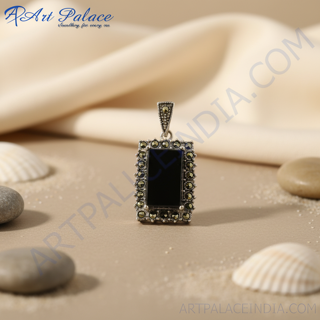 925 Silver Onyx Pendant for Women | Gemstone Jewelry