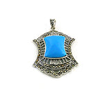 Load image into Gallery viewer, 925 Sterling Silver Turquoise Pendant for Women | Marcasite Jewelry
