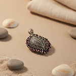 Load image into Gallery viewer, Garnet &amp; Marcasite Silver Pendant | Women's Jewelry Gift
