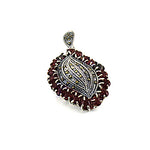 Load image into Gallery viewer, Garnet &amp; Marcasite Silver Pendant | Women's Jewelry Gift
