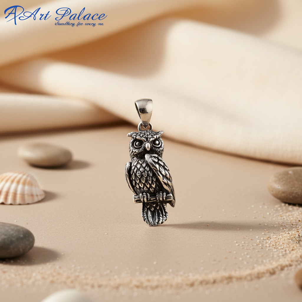 925 Sterling Silver Owl Pendant Necklace | For Women | Gift