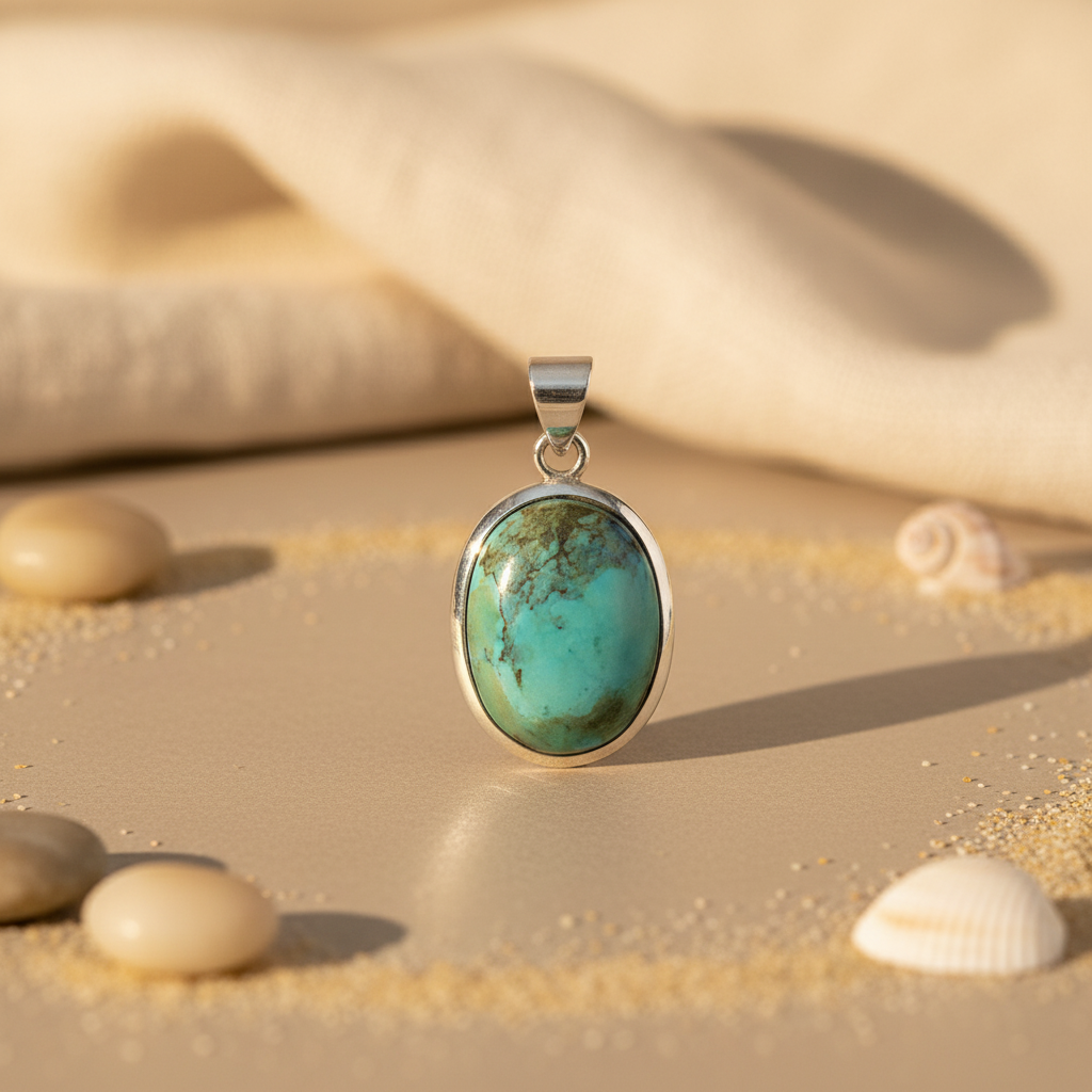 925 Silver Turquoise Pendant for Women | Gemstone Jewelry