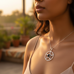 将图像加载到图库查看器中， 925 Silver Pentagram Pendant with Black Stone | Witchcraft Jewelry
