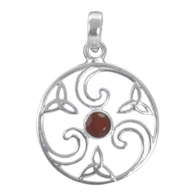 925 silver celtic pendant with garnet | women's jewelry gift