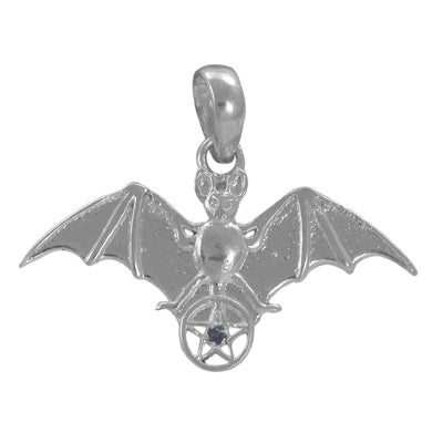 925 silver bat pendant with pentacle for men & women | gift