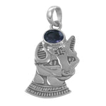 Load image into Gallery viewer, 925 Silver Egyptian Cat Pendant with Blue Gemstone | Women's Gift
