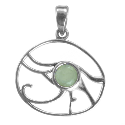 925 Silver Green Gemstone Pendant | Openwork Design | Gift