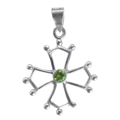 925 Silver Peridot Cross Pendant for Women | Gemstone Jewelry