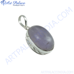 Load image into Gallery viewer, Oval lavender gemstone pendant in 925 sterling silver setting, ideal as a gift for women.
