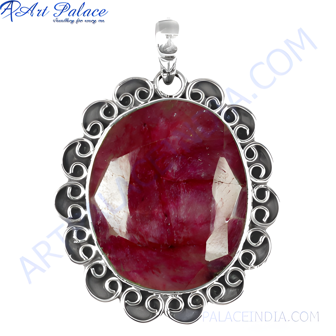 925 Silver Ruby Pendant for Women | Gemstone Jewelry