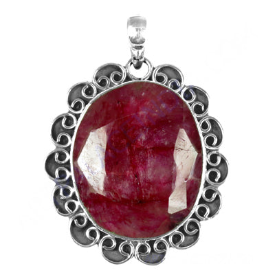 925 silver ruby pendant for women | gemstone jewelry
