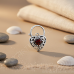 将图像加载到图库查看器中， 925 Silver Heart Shape Pendant with Garnet | Women's Jewelry Gift
