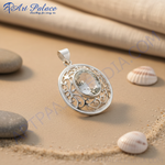 Load image into Gallery viewer, 925 Silver Oval Cut Gemstone Pendant | Filigree Design
