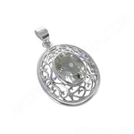 将图像加载到图库查看器中， 925 Silver Oval Cut Gemstone Pendant | Filigree Design
