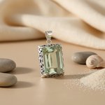 将图像加载到图库查看器中， 925 Silver Green Quartz Pendant for Women | Daily Wear Gift

