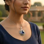 Load image into Gallery viewer, 925 Silver Blue Gemstone Pendant for Women | Triangle Jewelry
