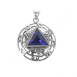 Load image into Gallery viewer, 925 Silver Blue Gemstone Pendant for Women | Triangle Jewelry
