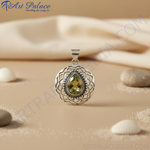 Load image into Gallery viewer, 925 Silver Peridot Teardrop Pendant | Women&#39;s Gift
