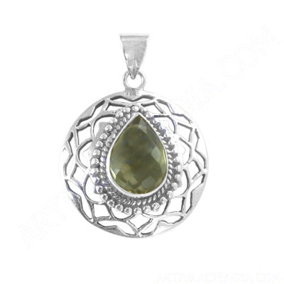 925 silver peridot teardrop pendant | women's gift