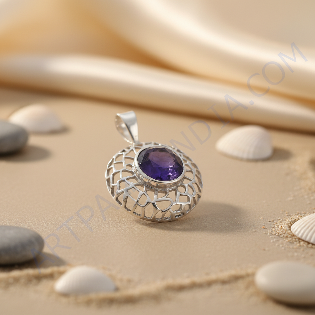 Colgante de amatista en plata 925 para mujer | Joyería con piedras preciosas