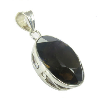 925 silver smoky quartz pendant for women | gemstone jewelry