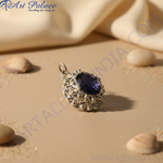 Load image into Gallery viewer, Colgante de plata con piedra preciosa azul para mujer | Art Palace Jewelry
