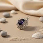 Load image into Gallery viewer, Silver Pendant with Blue Gemstone for Women | Art Palace Jewelry
