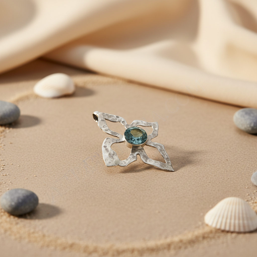 925 Silver Blue Topaz Pendant Necklace for Women | Gift