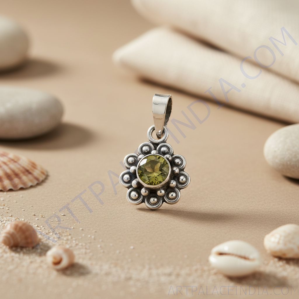 925 Silver Peridot Pendant for Women | Gemstone Jewelry