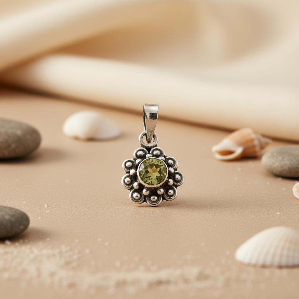 925 Silver Peridot Pendant for Women | Gemstone Jewelry