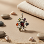Load image into Gallery viewer, 925 Silver Chakra Pendant Necklace | Gemstone Jewelry for Women
