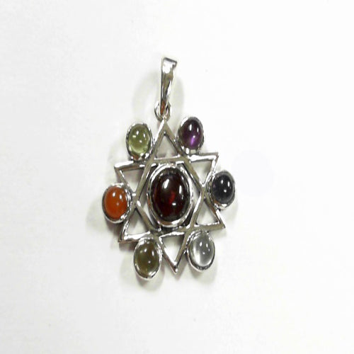 925 Silver Chakra Pendant Necklace | Gemstone Jewelry for Women