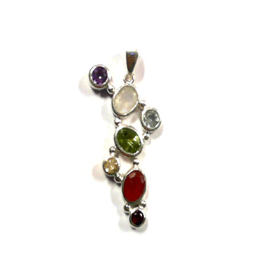 925 Silver Multi-Gemstone Pendant for Women | Colorful Gemstone Jewelry