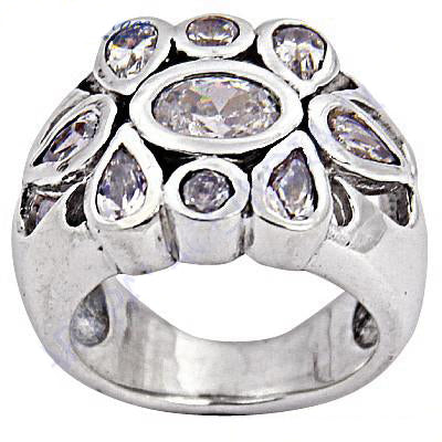 Silver cubic zirconia ring for women | statement jewelry