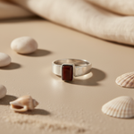 Load image into Gallery viewer, Silver Ring with Red Gemstone | Men's Classic Jewelry
