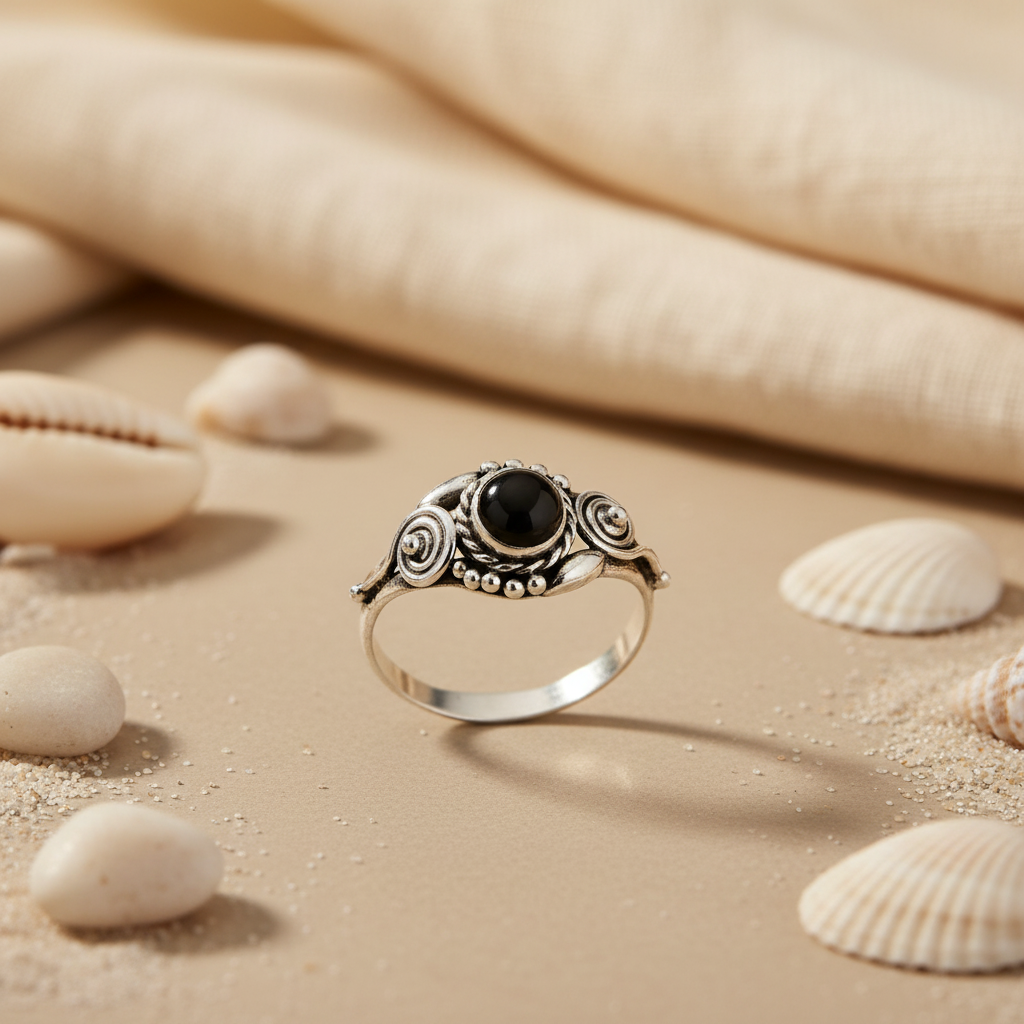 925 Sterling Silver Black Onyx Ring for Women | Gift Jewelry