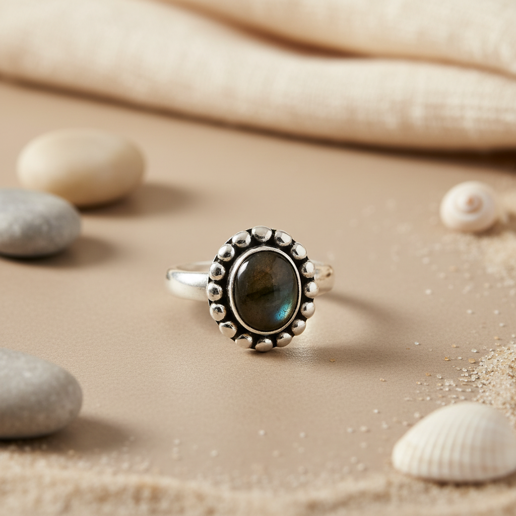 925 Silver Black Gemstone Ring for Women | Daily Wear Jewelry