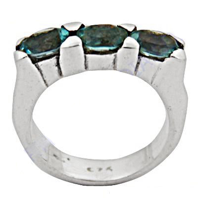 925 sterling silver ring with blue gemstones | women's jewelry