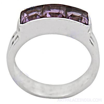 Silver ring with amethyst gemstones | for women | gift