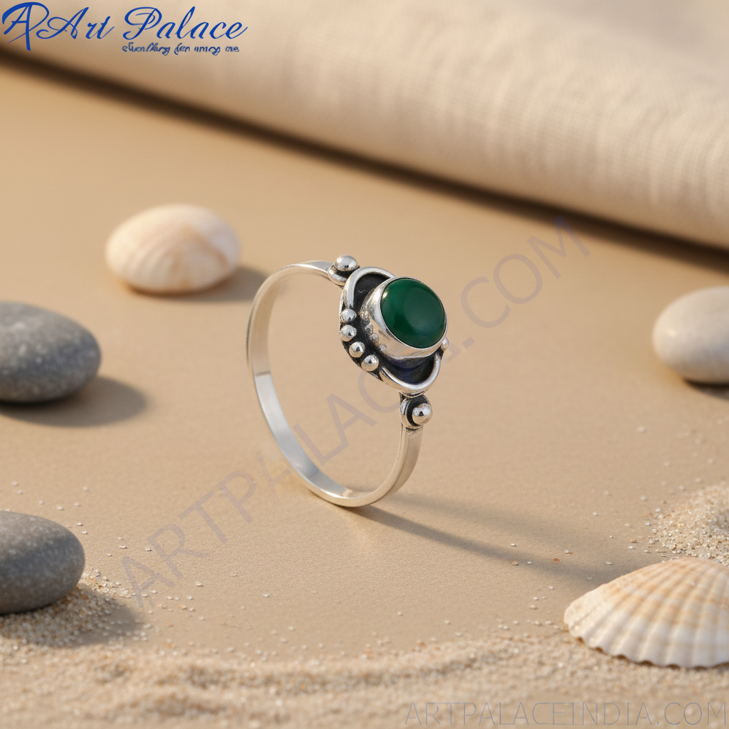 925纯银黑玛瑙戒指（女士款）| 宝石首饰