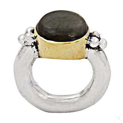 Silver and gold plating ring with gemstone | statement ring for women