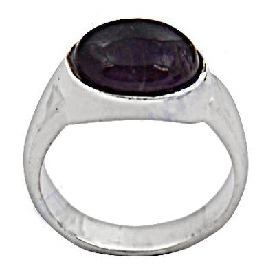 925 silver amethyst ring for men | gemstone signet ring